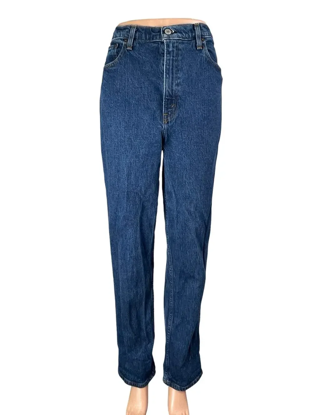 Abercrombie & Fitch 90's Straight Blue Ultra High Rise Denim Jeans Pants Size 10